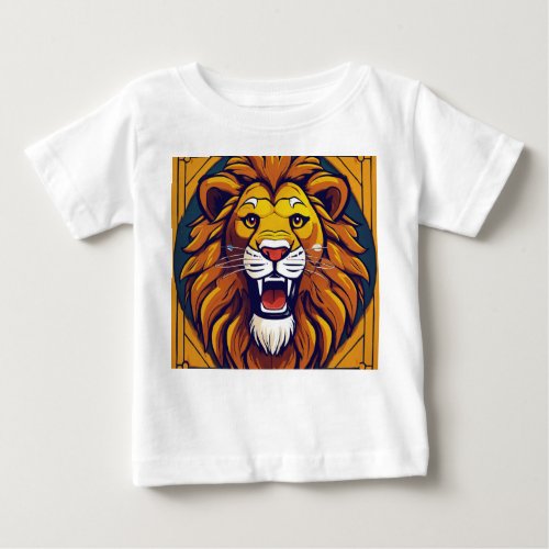 Geometric Lion Pride Embrace Cultural Strength on Baby T_Shirt