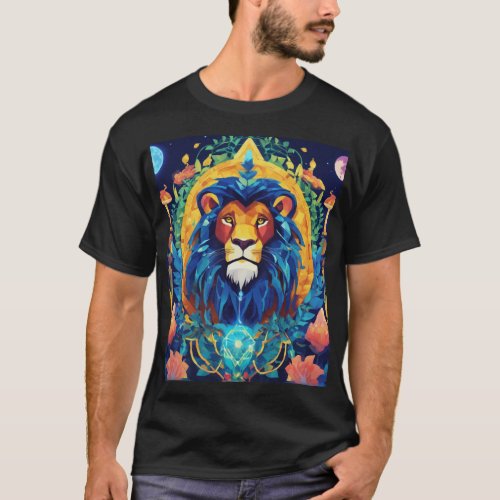 Geometric Lion Pride Embrace Cultural Strength on T_Shirt