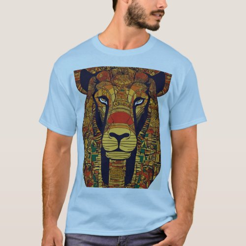 Geometric Lion Split Design T_Shirt T_Shirt