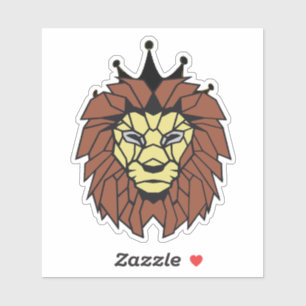 Geometric Lion Sticker - King of Power and Strengt