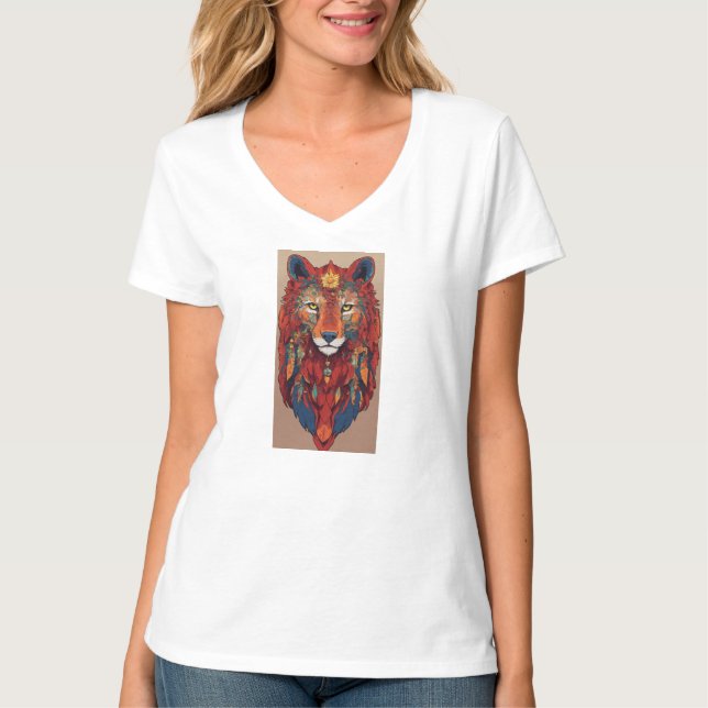 Geometric Lion T-Shirt Design (Front)