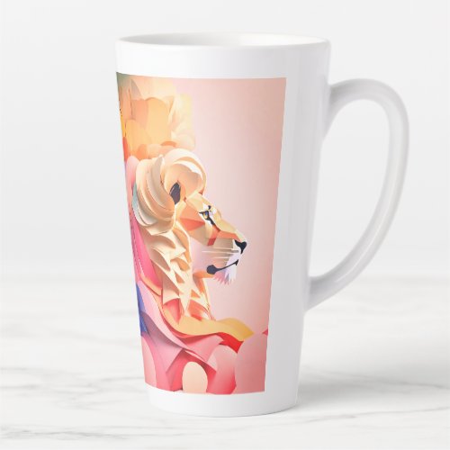 Geometric Lion T_Shirt Designs Latte Mug