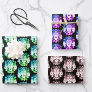 Geometric Lion Wrapping Paper Sheets