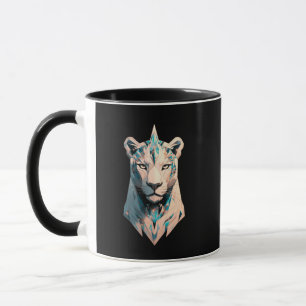 Geometric Lioness Crystal Abstract Art Coffee Mug