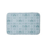 Geometric Lotus Grid Pattern - The White Lotus Bath Mat