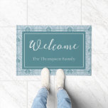 Geometric Lotus Grid Pattern - The White Lotus Doormat