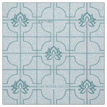 Geometric Lotus Grid Pattern - The White Lotus Fabric
