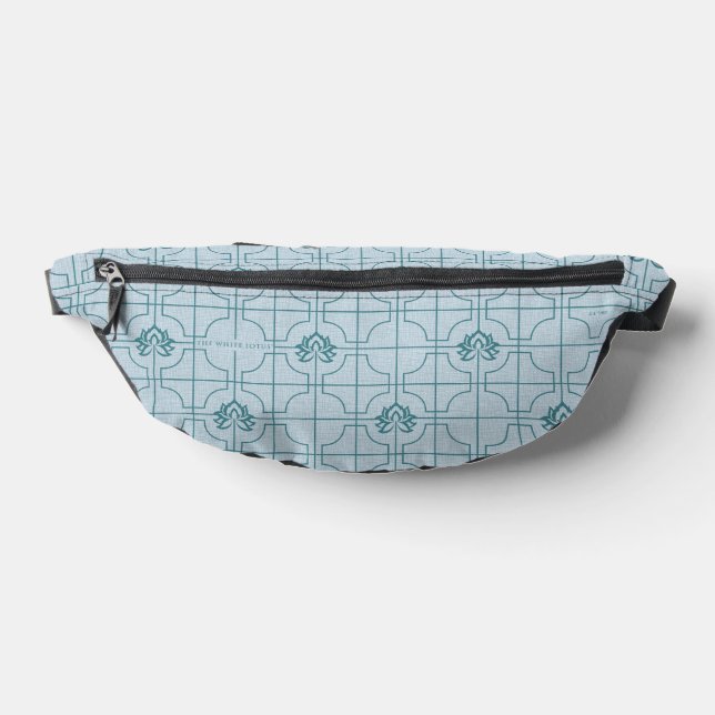 Geometric Lotus Grid Pattern - The White Lotus Fanny Pack (Lay Down)