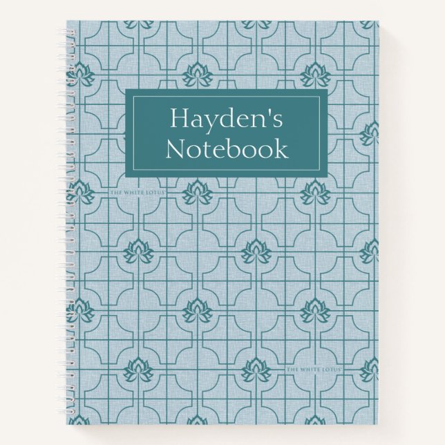 Geometric Lotus Grid Pattern - The White Lotus Notebook (Front)