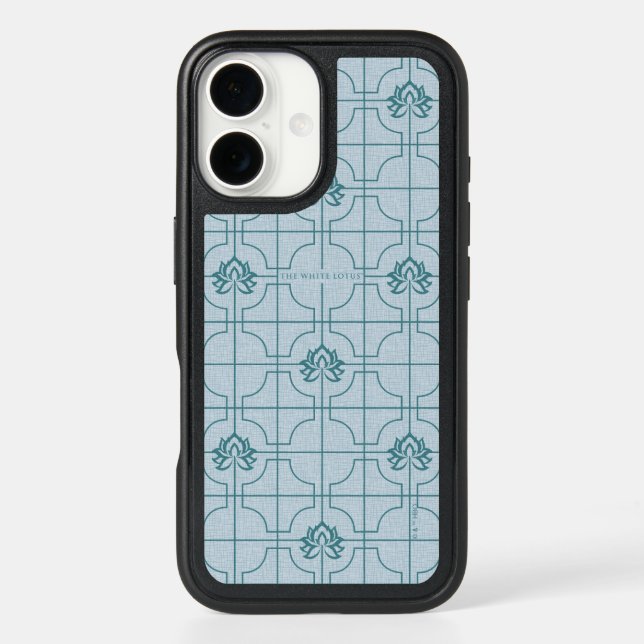 Geometric Lotus Grid Pattern - The White Lotus Otterbox iPhone Case (Back)