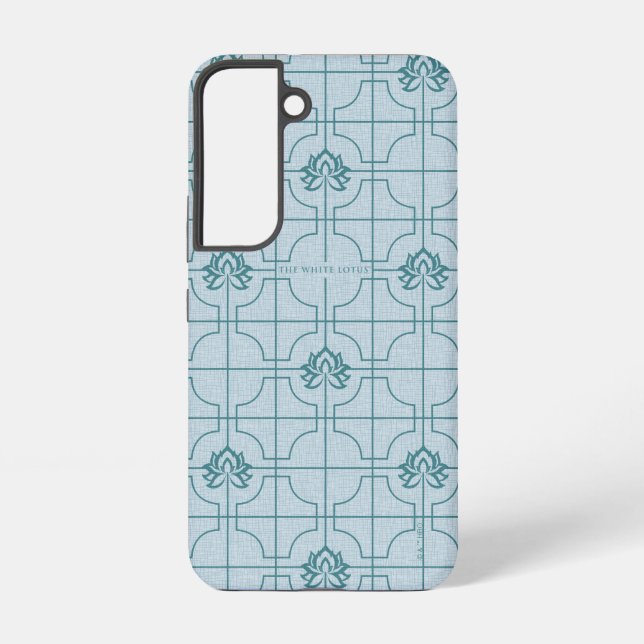 Geometric Lotus Grid Pattern - The White Lotus Samsung Galaxy Case (Back)