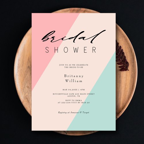 Geometric Love Story Bridal Shower _ Customizable Invitation