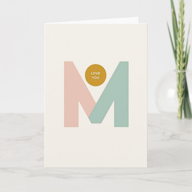 Geometric Love You Mother Card (Front)