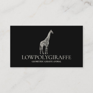 Geometric Lowpoly Giraffe Animal Illustration Business Card