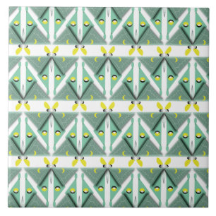 Geometric Luna Moth Ceramic Tile