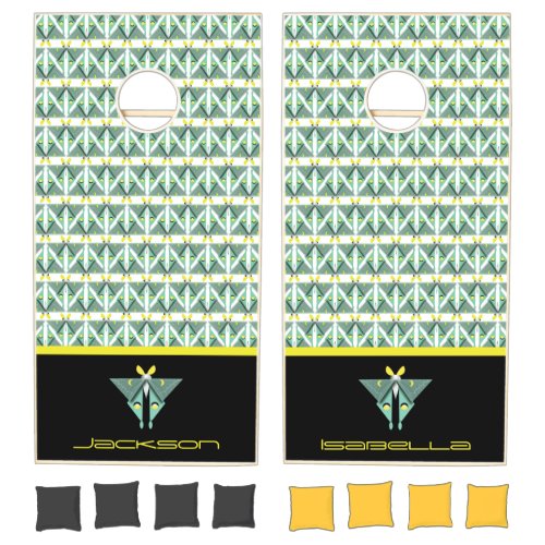 Geometric Luna Moth  Cornhole Set