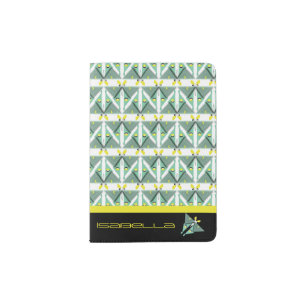 Geometric Luna Moth Passport Holder