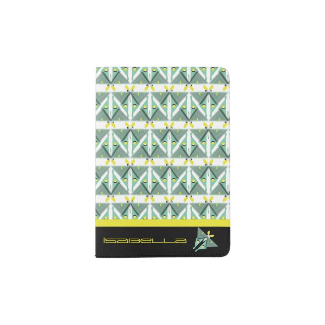 Geometric Luna Moth Passport Holder (Front)