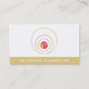 *~*  Geometric Lunar  Boho Gold Sacred Geometry Business Card
