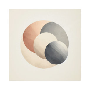 Geometric Lunar Wall Art in Japandi Style