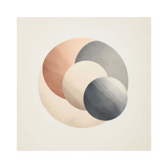 Geometric Lunar Wall Art in Japandi Style (Front)