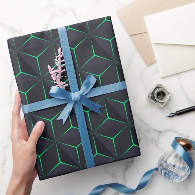 Geometric Luxurious 3D Pattern  Wrapping Paper (Gifting)
