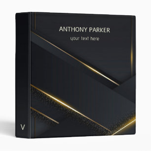 Geometric Luxury Dark Gray Background 3 Ring Binder