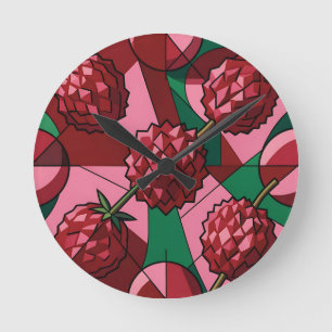 Geometric Lychee Pattern Round Clock