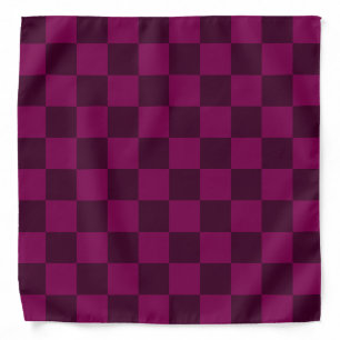 Geometric Magenta and Dark Maroon Checkerboard Bandana