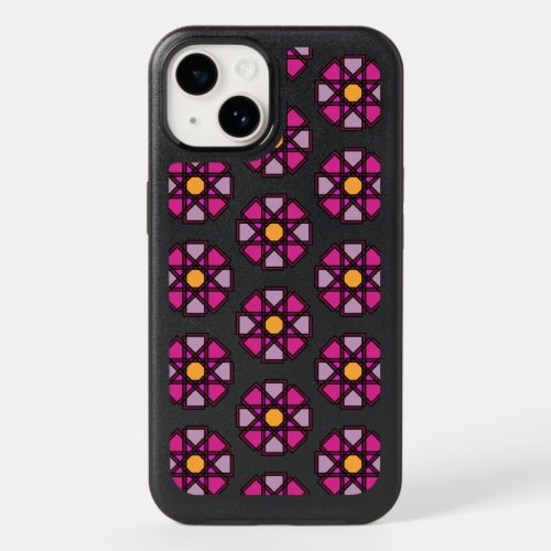 Geometric Magenta Flower OtterBox iPhone 14 Case
