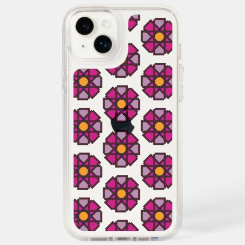 Geometric Magenta Flower Speck iPhone 14 Plus Case