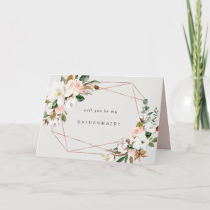 Geometric Magnolia Bridesmaid Card