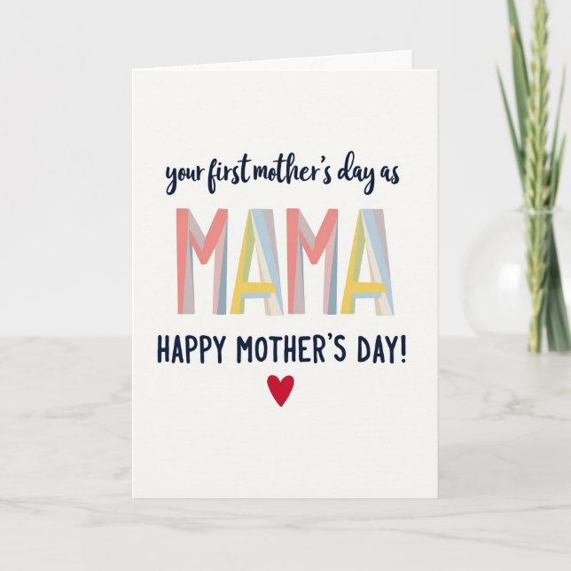 Geometric Mama Mothers Day Card (Front)