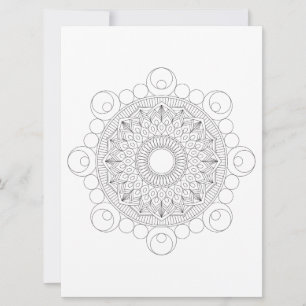 Geometric Mandala Black Lines v2 Coloring Template