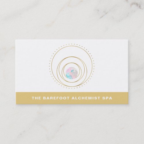   Geometric Mandala  Boho Gold Sacred Geometry Business Card