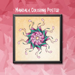 Geometric Mandala Large Adult Coloring Poster