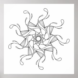 Geometric Mandala Large Adult Coloring Poster