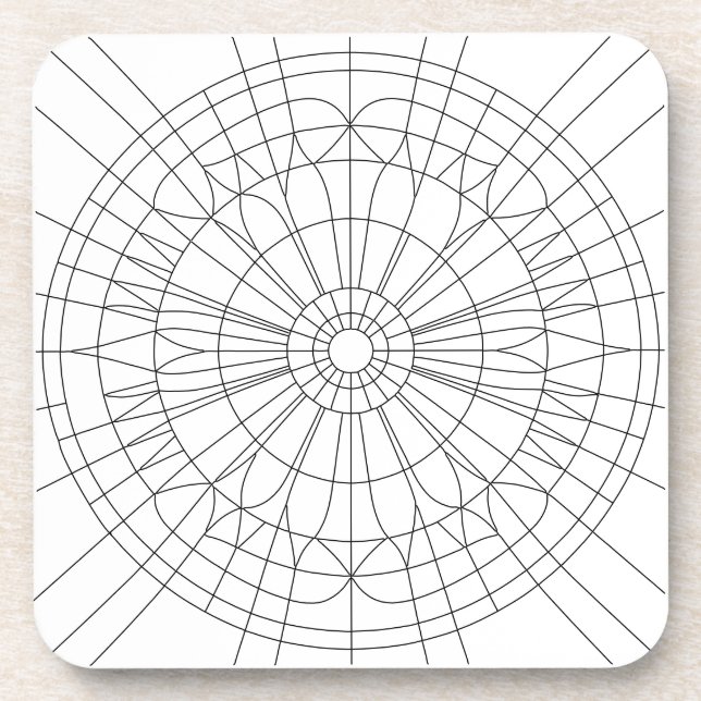 Geometric Mandala Pattern Beverage Coaster (Front)