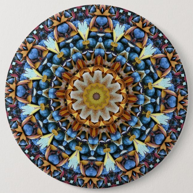 Geometric Mandala Pinback Button (Front)