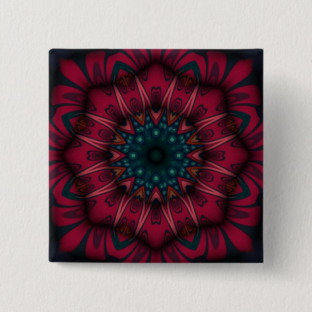 Geometric Mandala Pinback Button (Front)