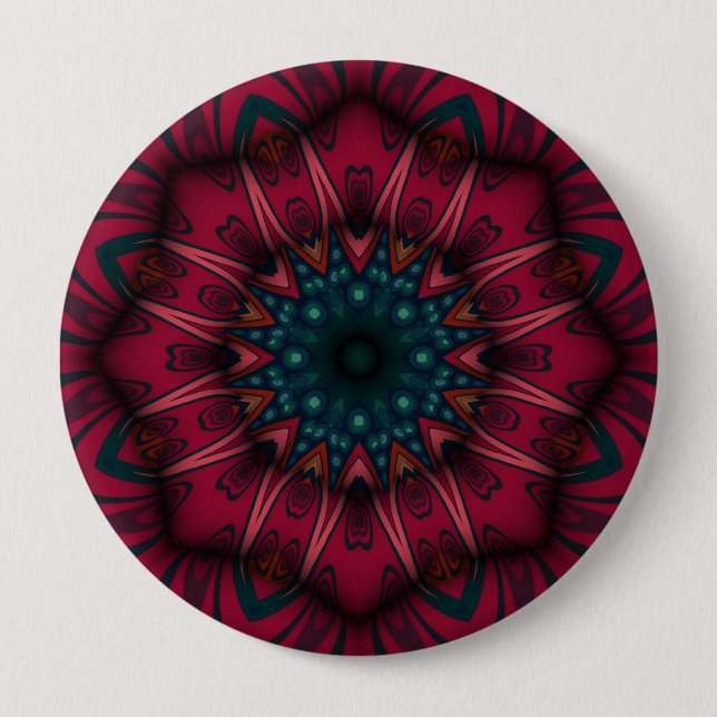 Geometric Mandala Pinback Button (Front)