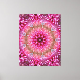 Geometric Mandala Pink Flower Pattern-67545 Canvas Print