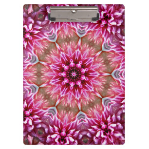 Geometric Mandala Pink Flower Pattern-67545 Clipboard