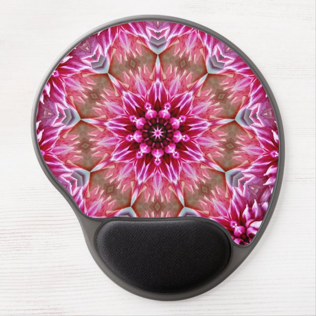 Geometric Mandala Pink Flower Pattern-67545 Gel Mouse Pad (Front)