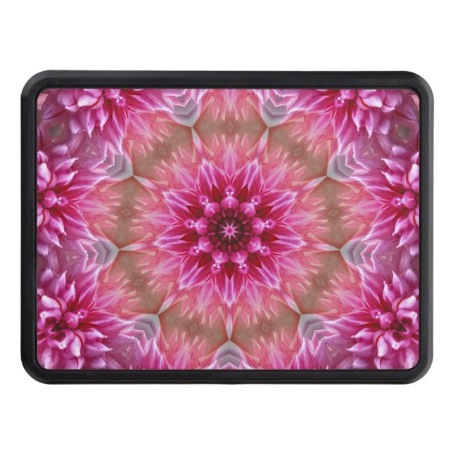 Geometric Mandala Pink Flower Pattern-67545 Hitch Cover (Front)