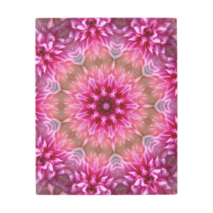 Geometric Mandala Pink Flower Pattern-67545 Metal Print
