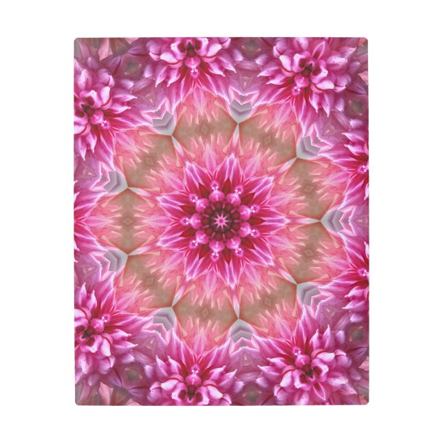 Geometric Mandala Pink Flower Pattern-67545 Metal Print (Front)