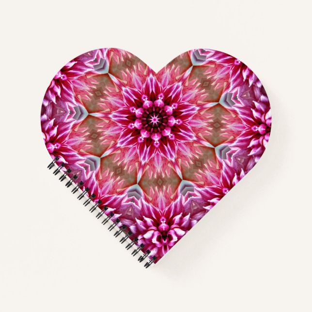 Geometric Mandala Pink Flower Pattern-67545 Notebook (Front)