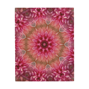 Geometric Mandala Pink Flower Pattern-67545 Wood Wall Art
