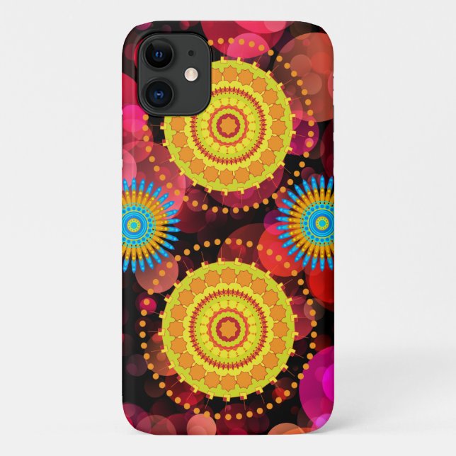 Geometric Mandala Yellow Circle Design Case-Mate iPhone Case (Back)